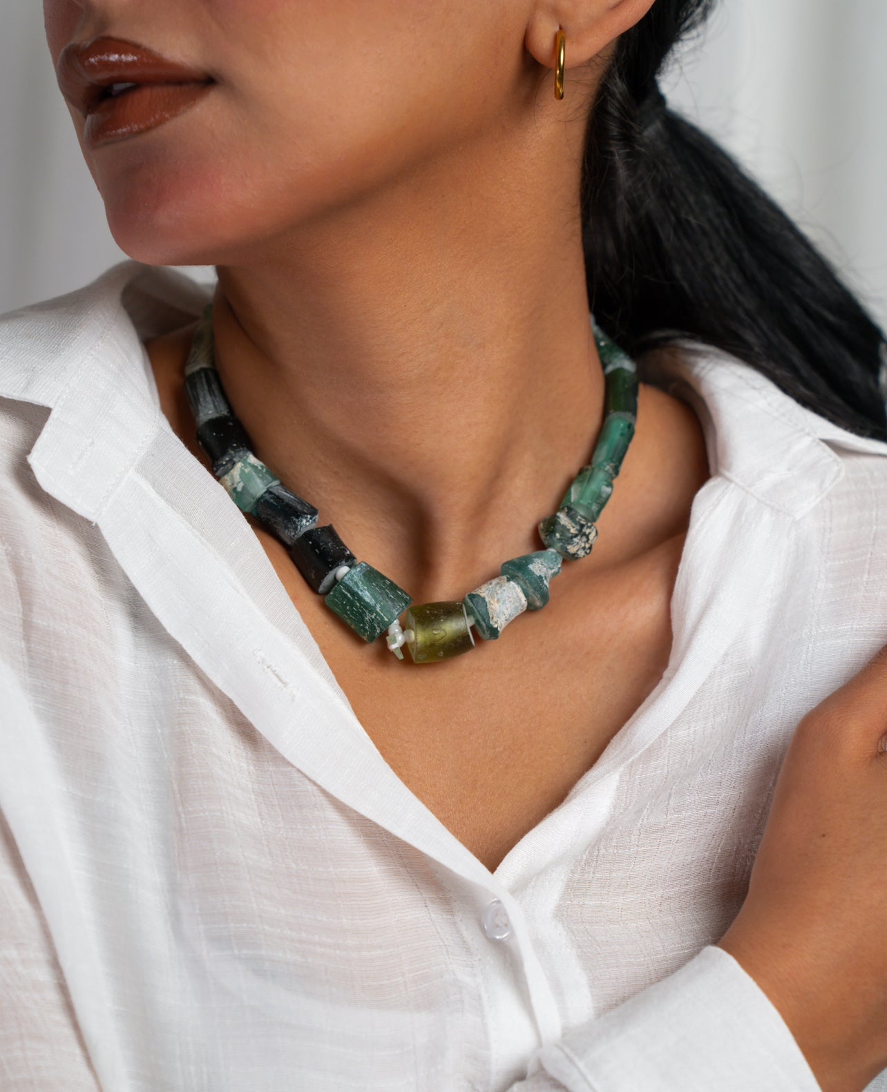 Ancient Linked Glass Necklace