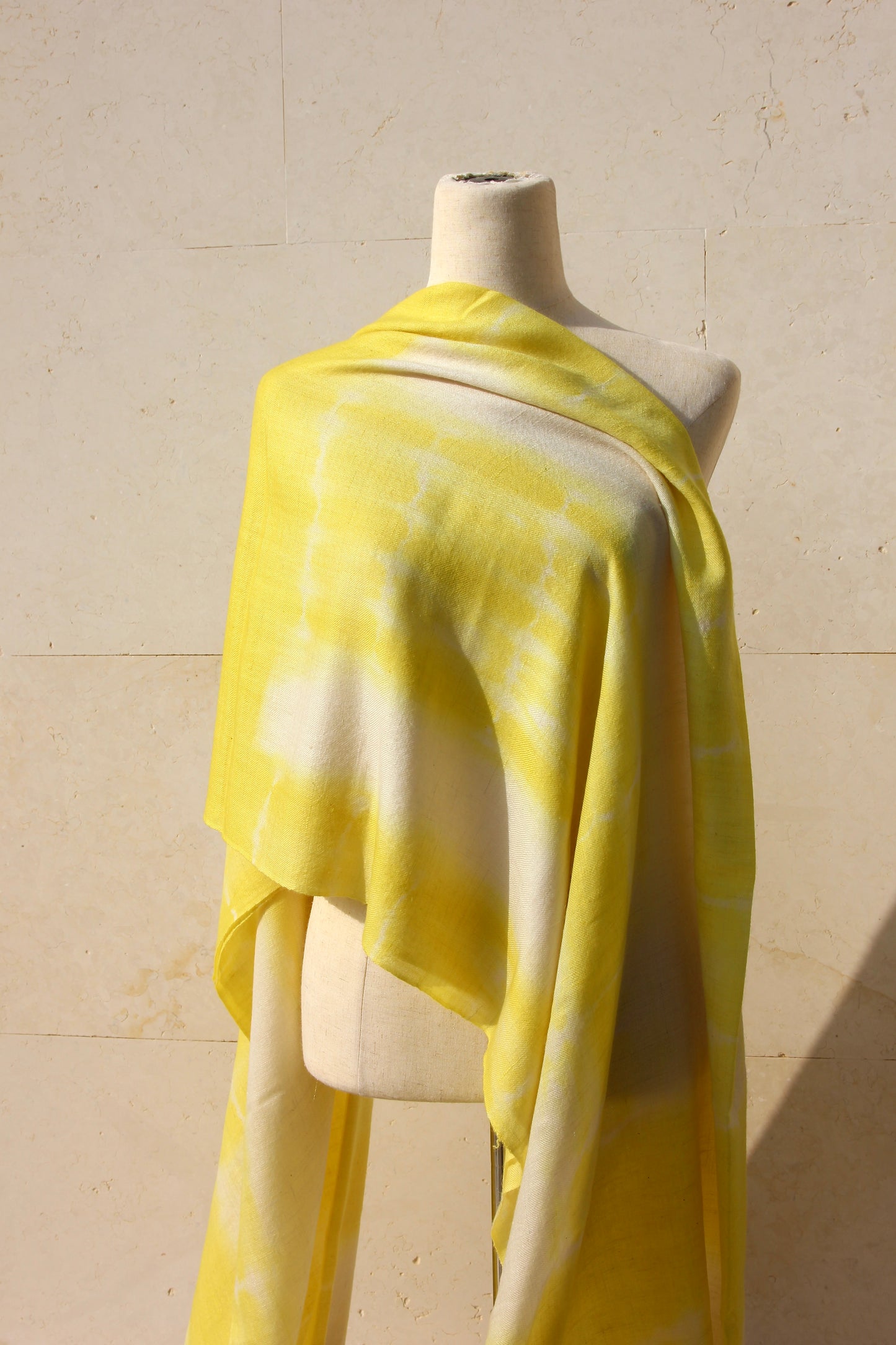 TYE DYE YELLOW PASHMINA SHAWL