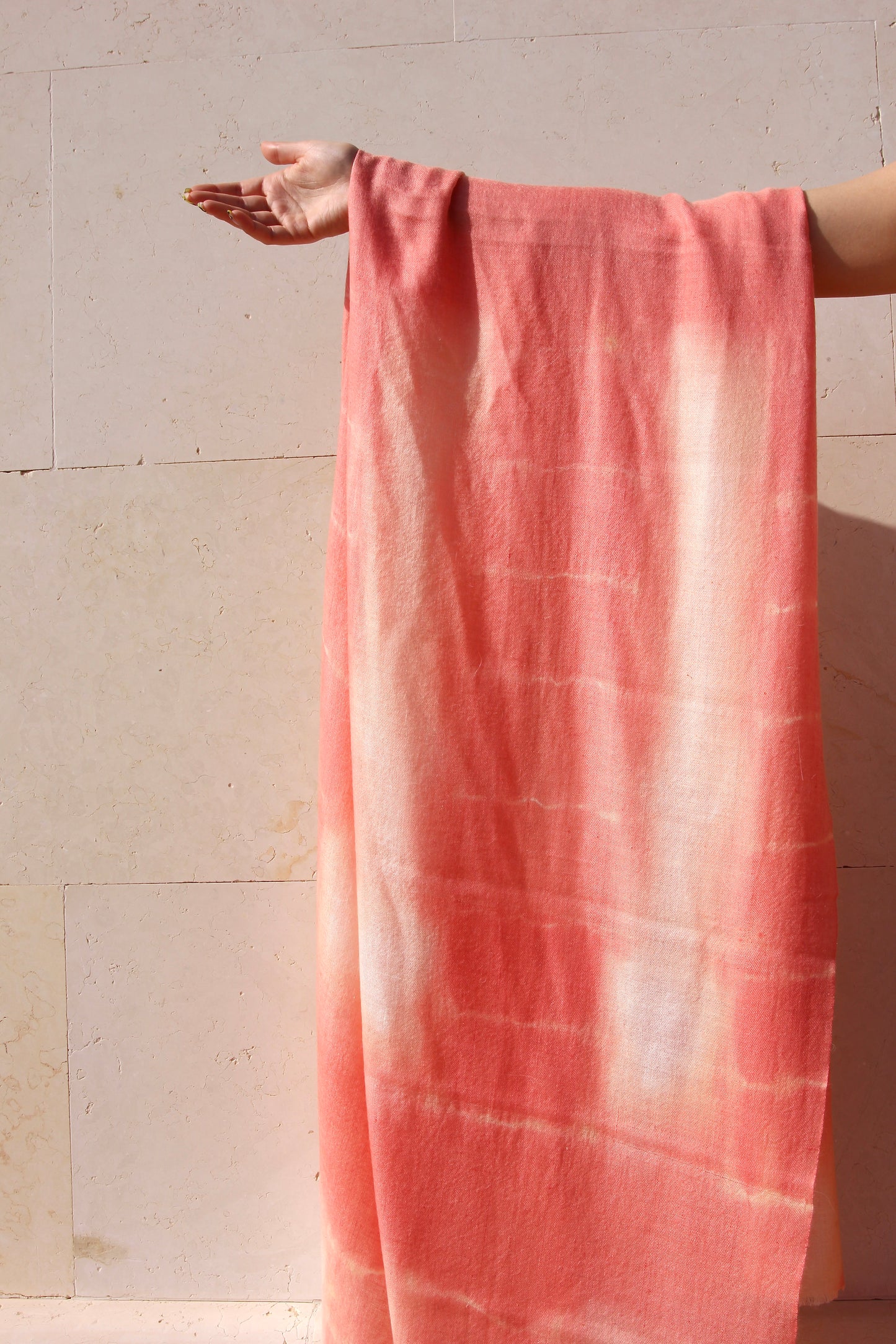 TYE DYE CORAL PASHMINA SHAWL