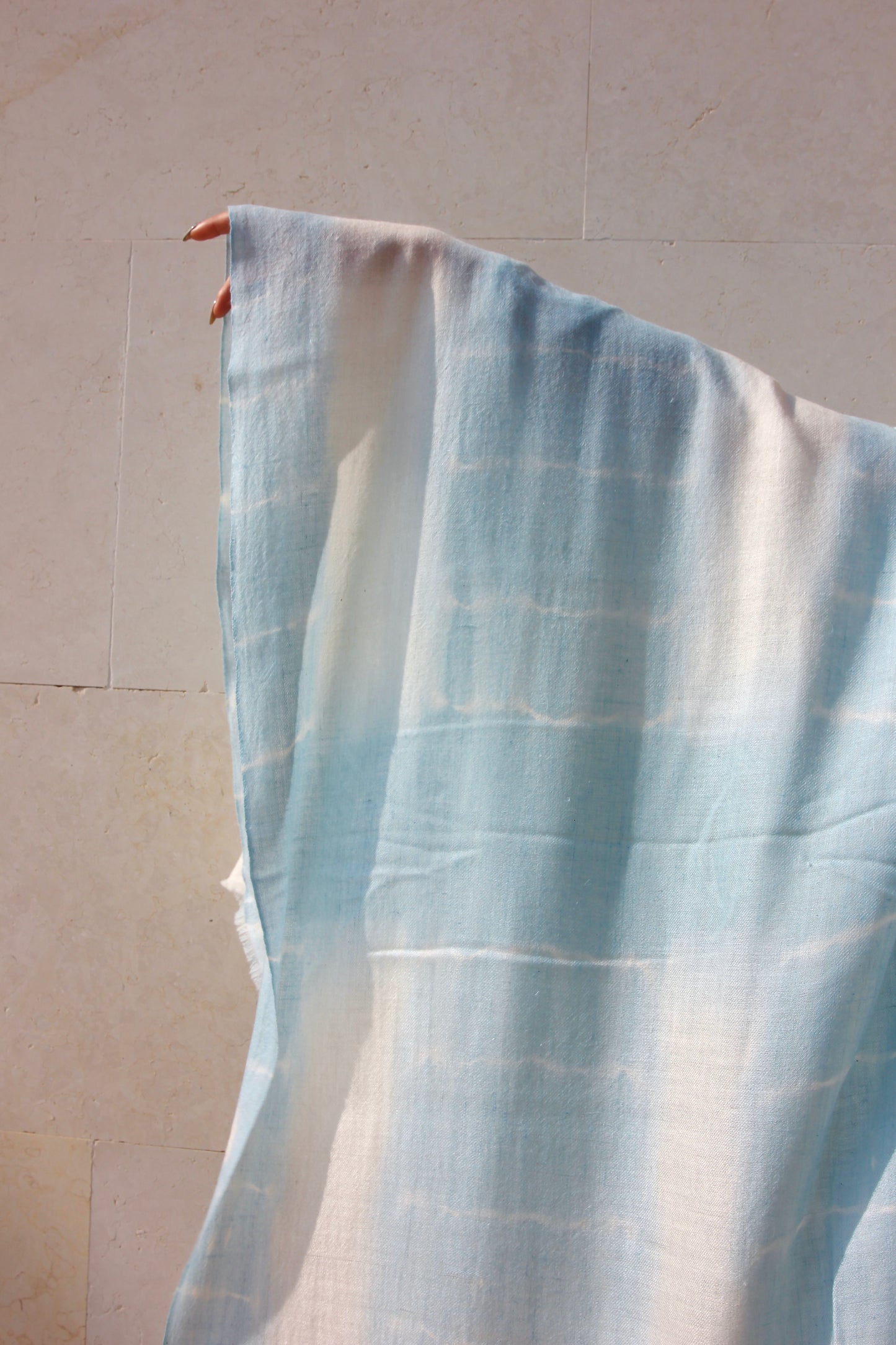 TYE DYE BABY BLUE PASHMINA SHAWL