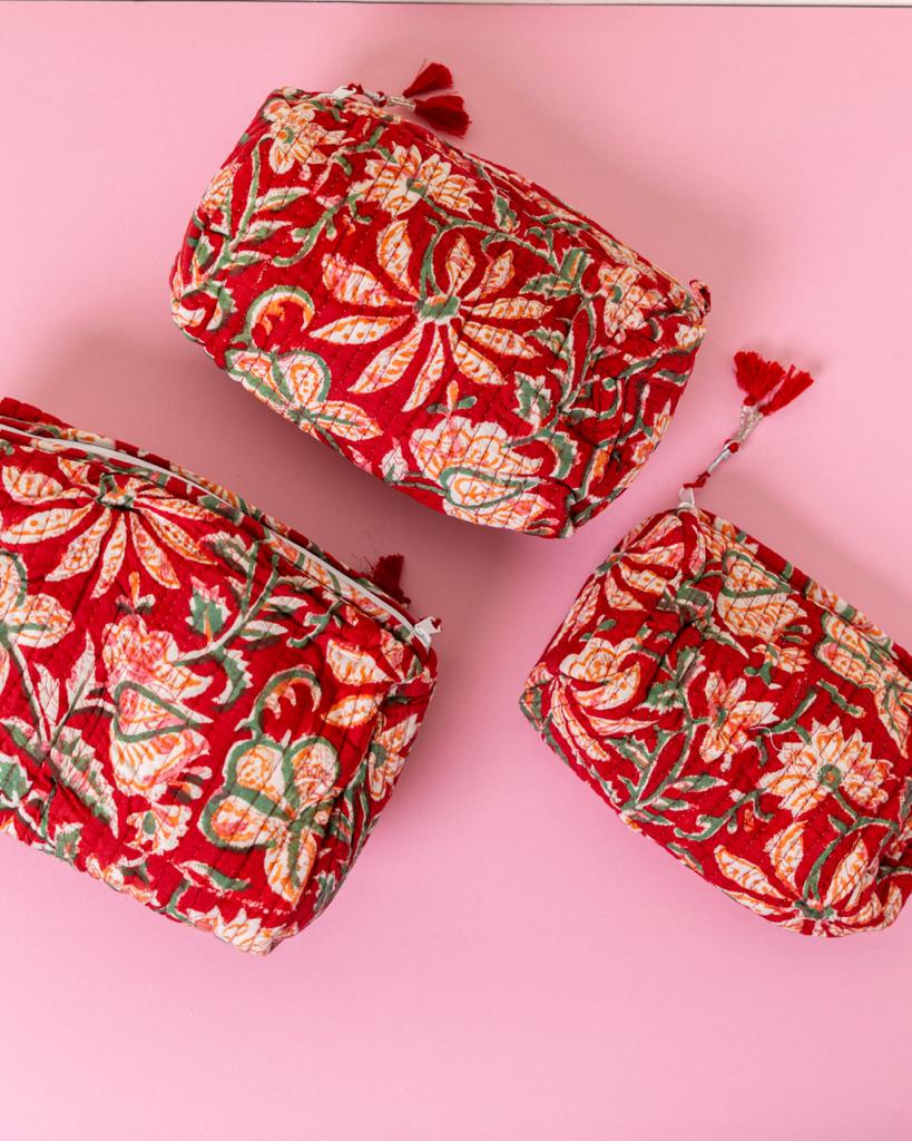 Red Flora Set Of 3