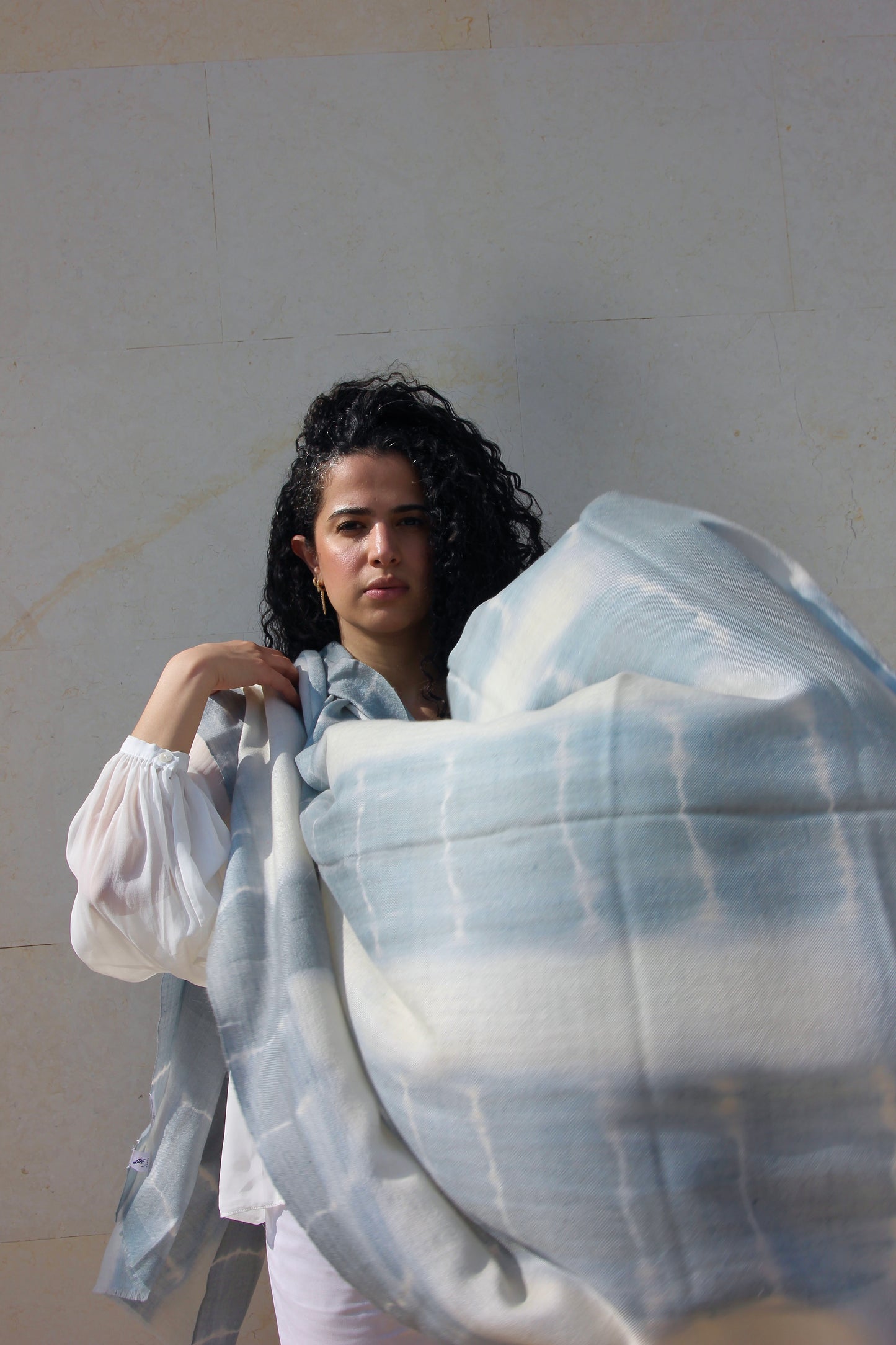 TYE DYE GREY PASHMINA SHAWL