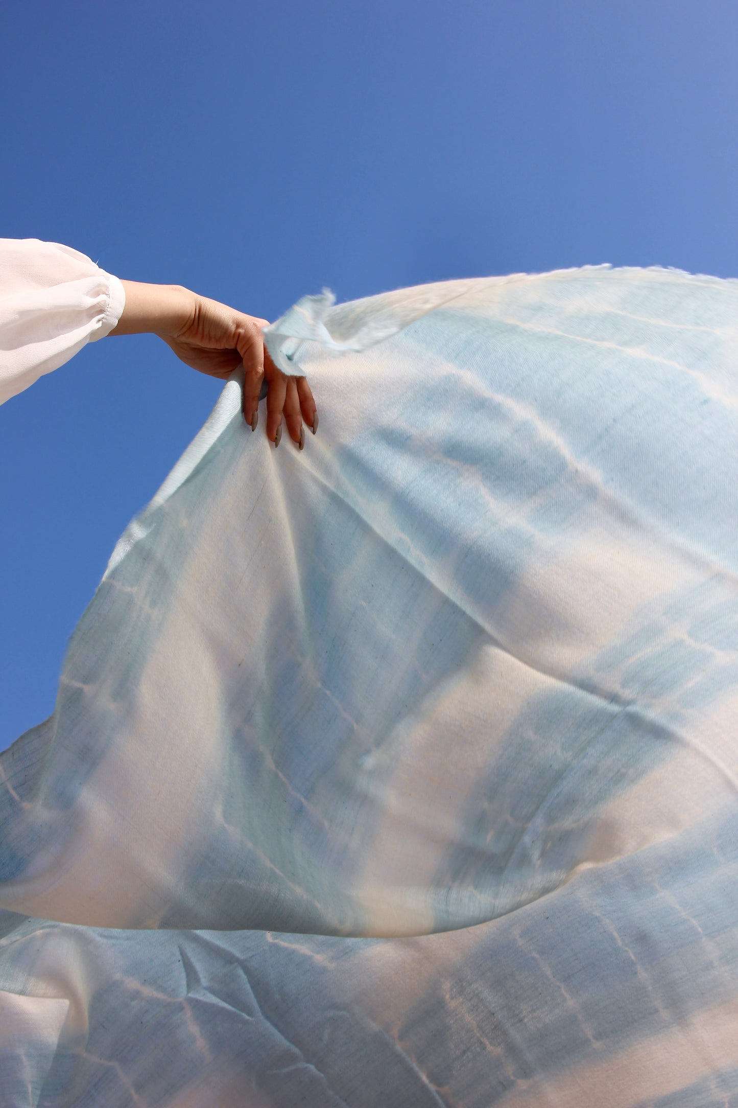 TYE DYE BABY BLUE PASHMINA SHAWL