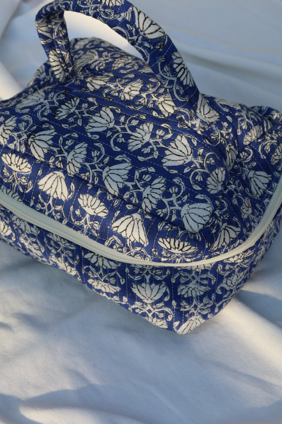 Mega big block-print toiletry pouch