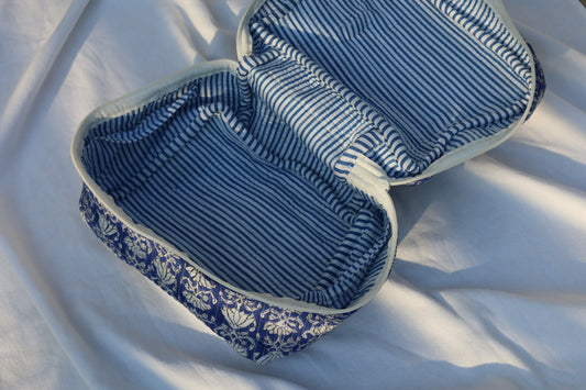 Mega big block-print toiletry pouch